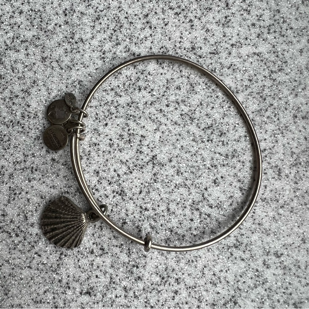 Alex and Ani Rafaelian Silver Seashell Charm Bangle Bracelet